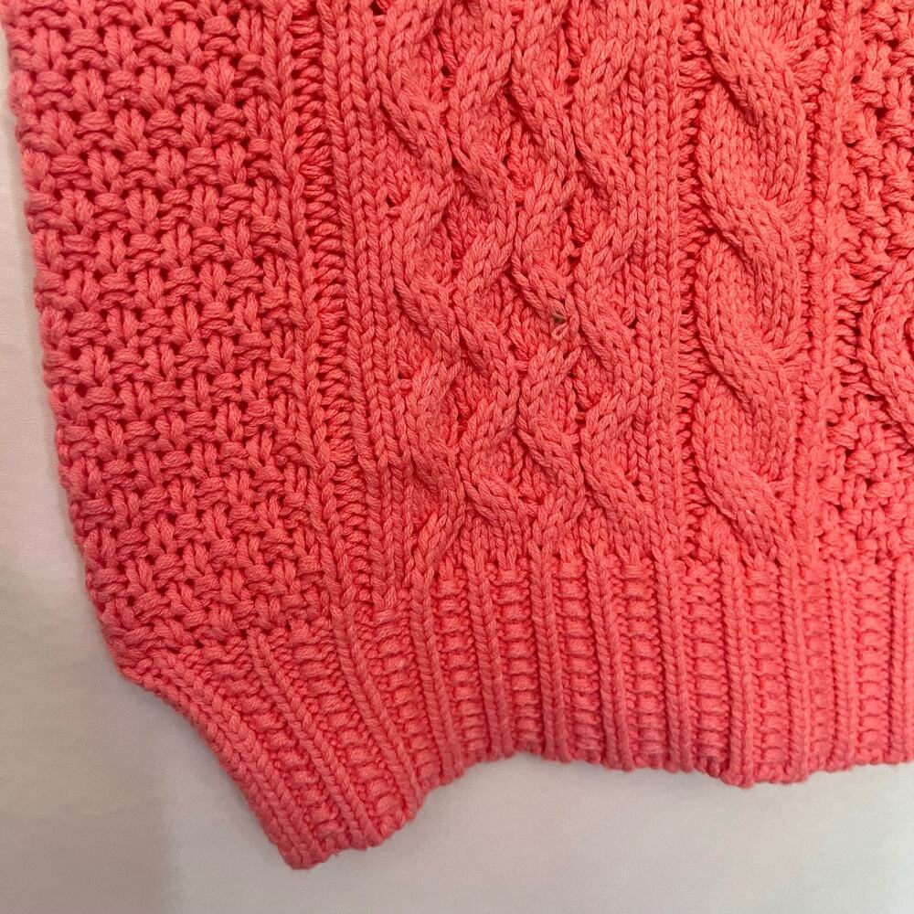 She Sky Cable Knit Sweater Vest Sz L Coral Preppy Coastal Y2K Spring Cottage NWT - Picture 7 of 12